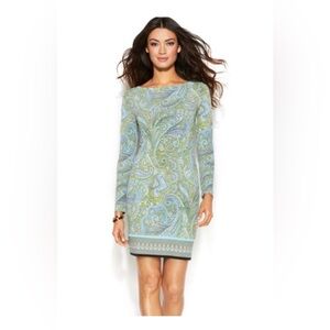 MICHAEL Michael Kors Blue and Green Paisley Mini Dress